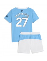 Manchester City Matheus Nunes #27 Hjemmedraktsett Barn 2025-26 Korte ermer (+ bukser)